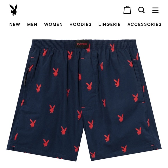 Playboy Repeating Rabbit Head Lounge Boxer Shorts - Picture 1 of 4